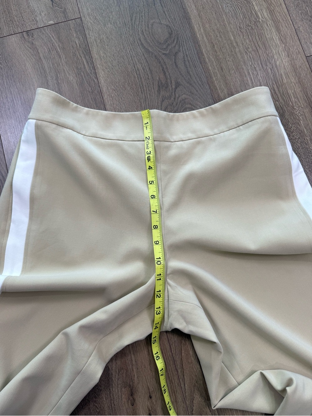 NWT Boden Pull On Side Stripe Trousers Ankle Zip Beige Size 14 Regular - Picture 13 of 14
